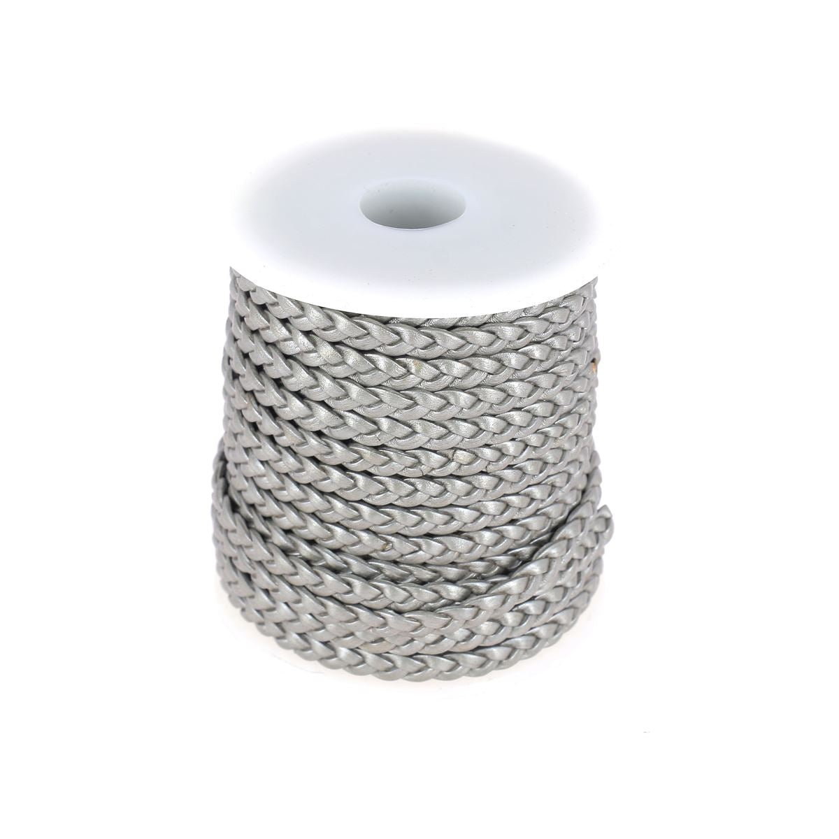 Lacet en cuir pigmenté Plat tressé - Largeur 5mm - Deco Cuir