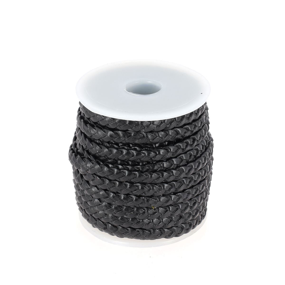 Lacet en cuir pigmenté Plat tressé - Largeur 6mm - Deco Cuir