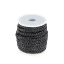 Lacet en cuir pigmenté Plat tressé - Largeur 6mm - Deco Cuir