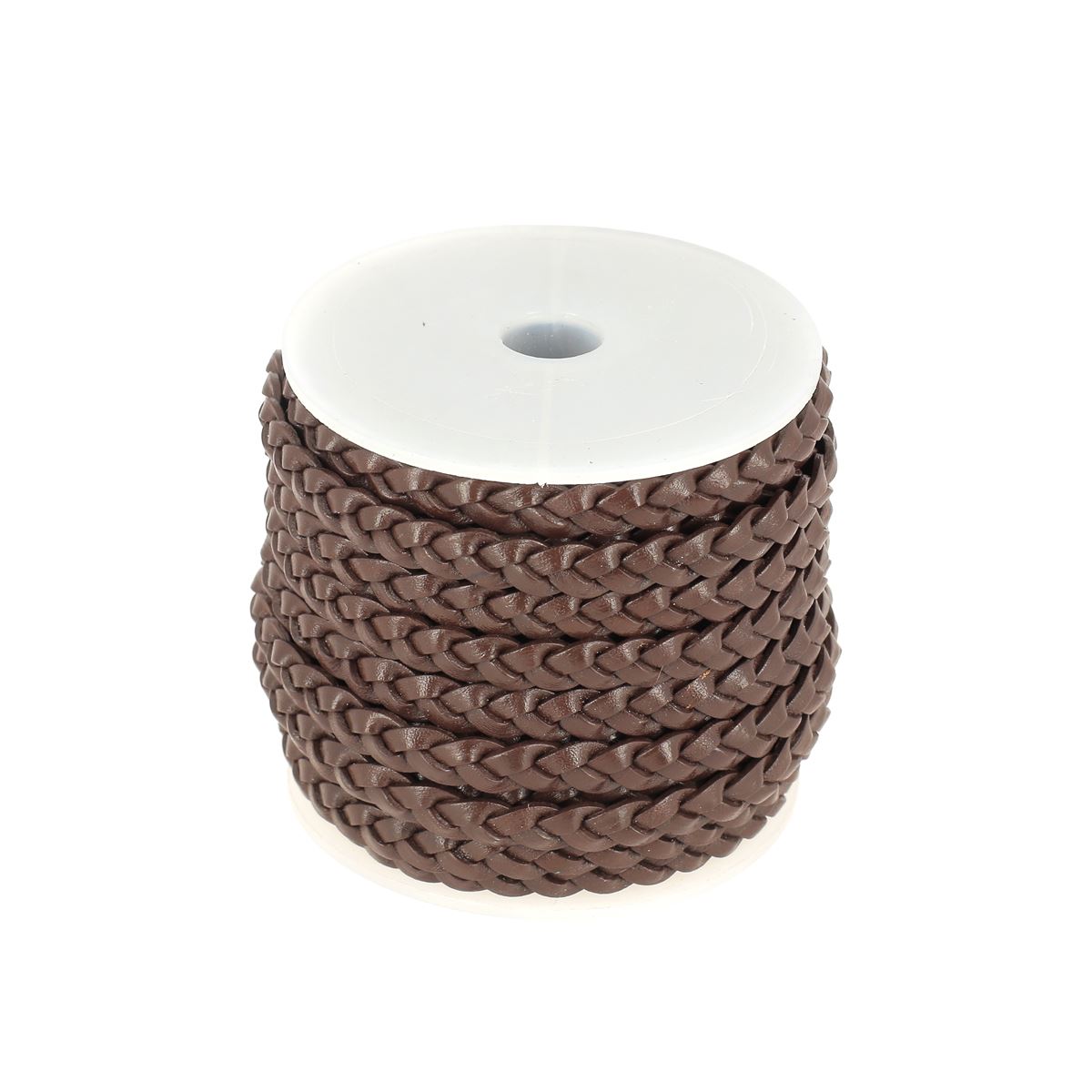 Lacet en cuir pigmenté Plat tressé - Largeur 6mm - Deco Cuir