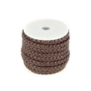 Lacet en cuir pigmenté Plat tressé - Largeur 6mm - Deco Cuir