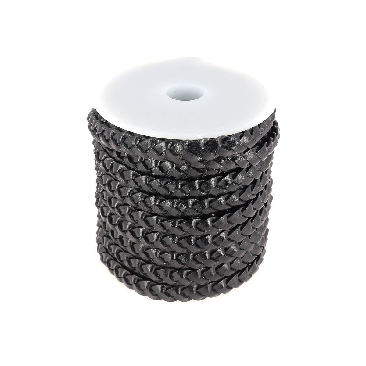 Lacet en cuir pigmenté Plat tressé - Largeur 8mm - Deco Cuir