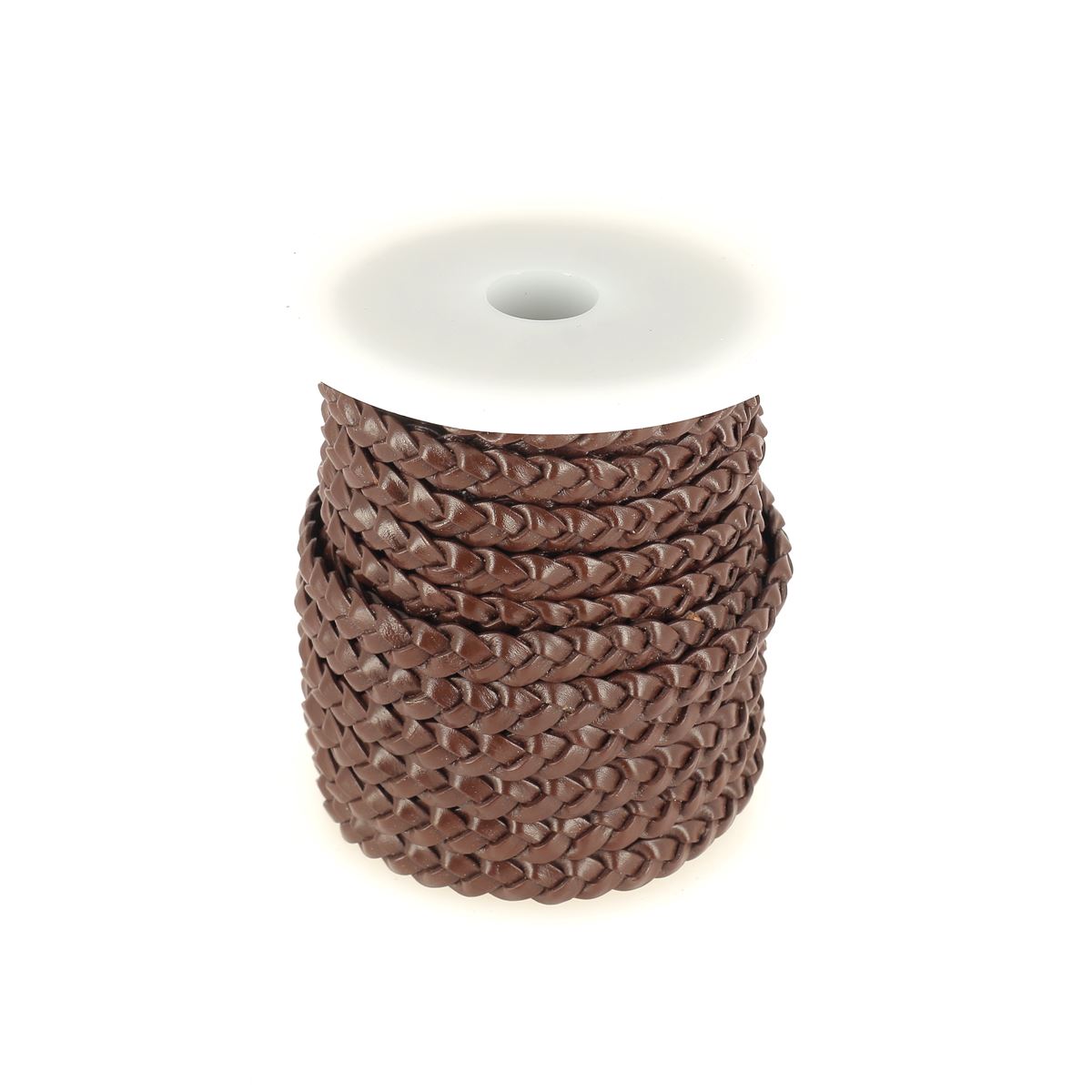 Lacet en cuir pigmenté Plat tressé - Largeur 8mm - Deco Cuir