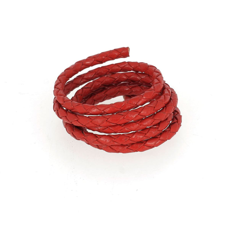 Round Braided Pigmented Leather Lace - Diameter 3mm