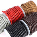 Lacet en cuir pigmenté Rond tressé - Diamètre 5mm - Deco Cuir