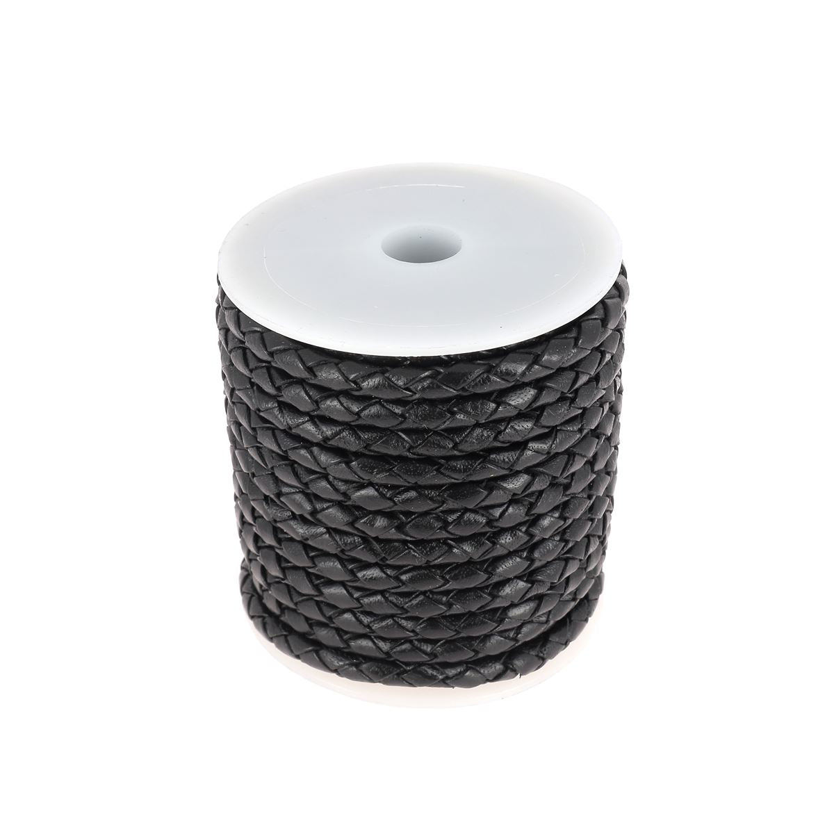 Lacet en cuir pigmenté Rond tressé - Diamètre 5mm - Deco Cuir