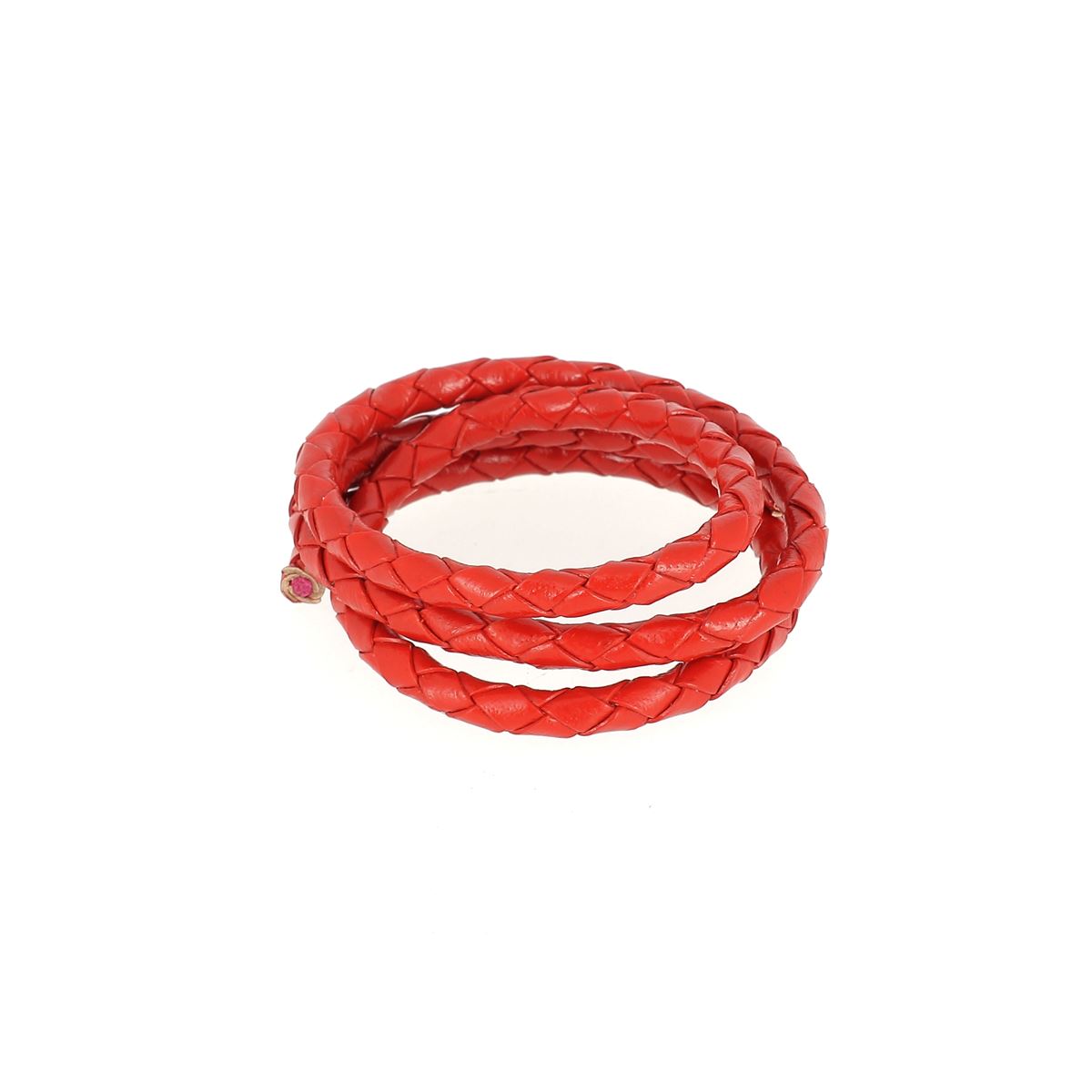 Lacet en cuir pigmenté Rond tressé - Diamètre 5mm - Deco Cuir