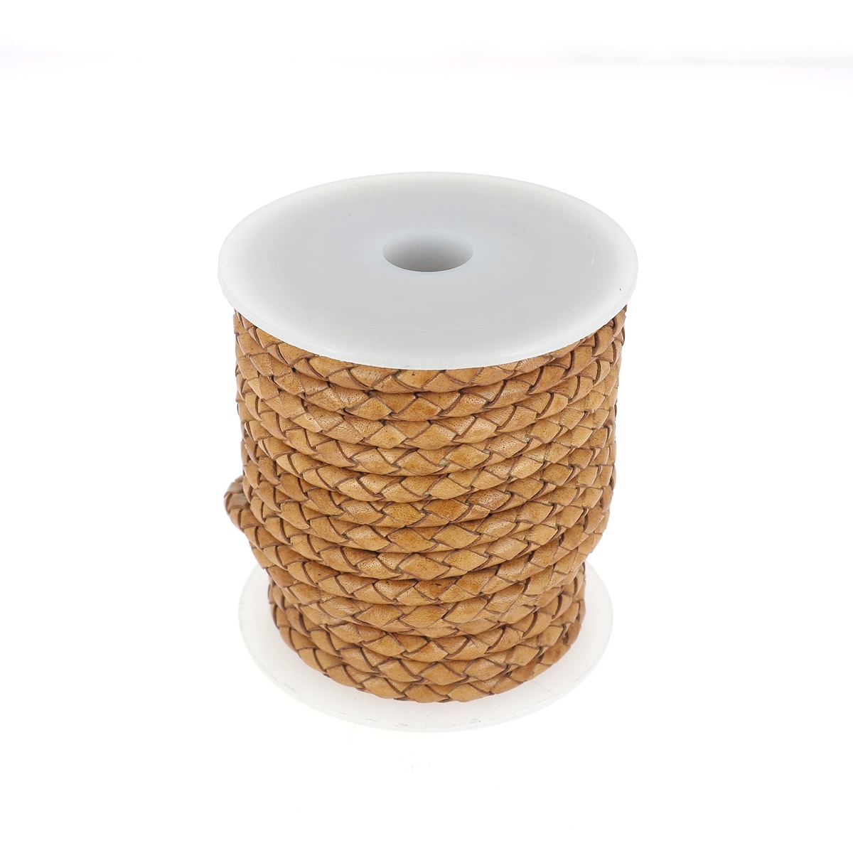 Lacet en cuir pigmenté Rond tressé - Diamètre 5mm - Deco Cuir