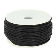 Bobine de 25m de cordon en coton tressé ciré noir de 2 mm, pour travaux de mercerie, de la marque Deco Cuir.