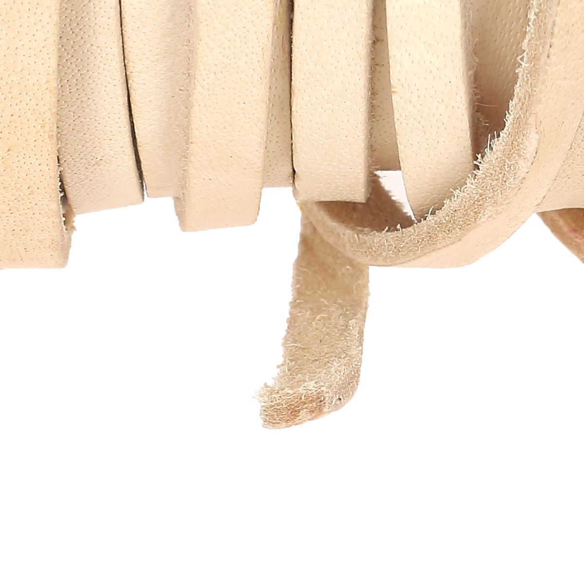 Lacet en cuir de buffle Plat - NATUREL - Deco Cuir