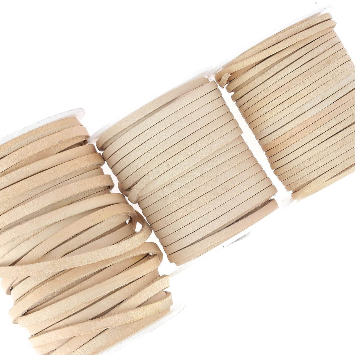 Lacet en cuir de buffle Plat - NATUREL - Deco Cuir