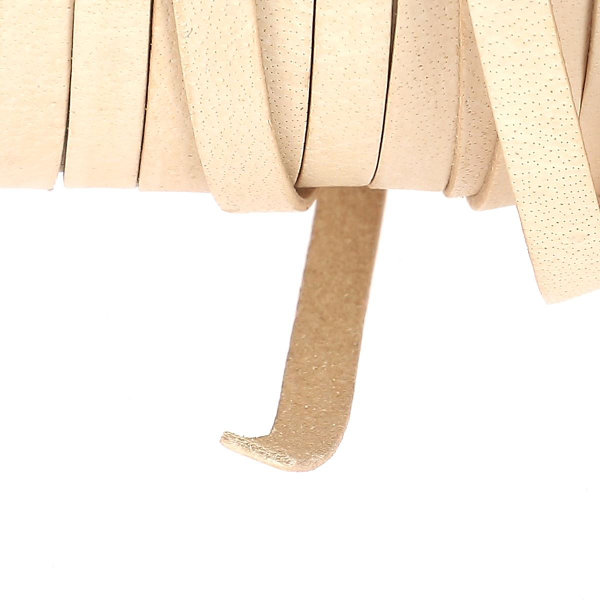 Lacet en cuir Plat - NATUREL - Deco Cuir