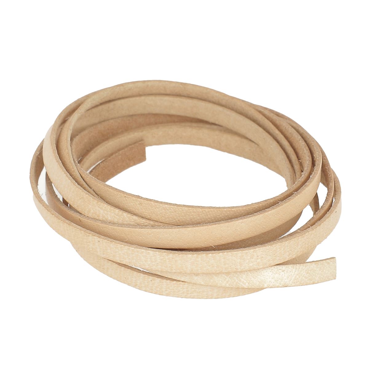 Lacet en cuir Plat - NATUREL - Deco Cuir