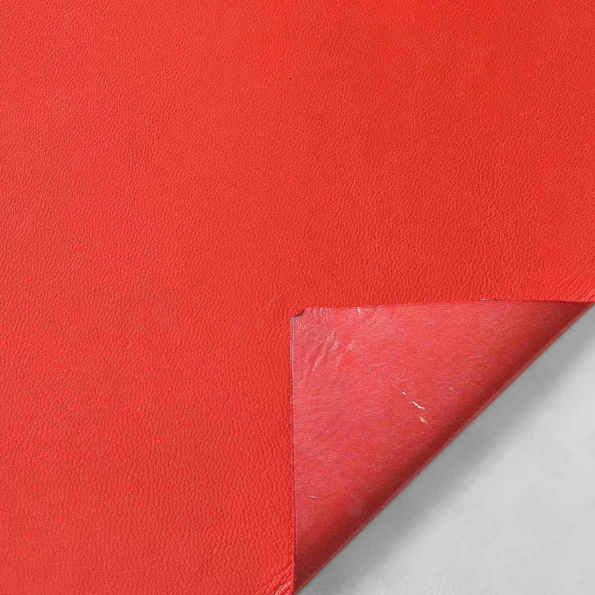 Morceau de cuir d'agneau AUTOCOLLANT - ROUGE Orangé 923 - Deco Cuir