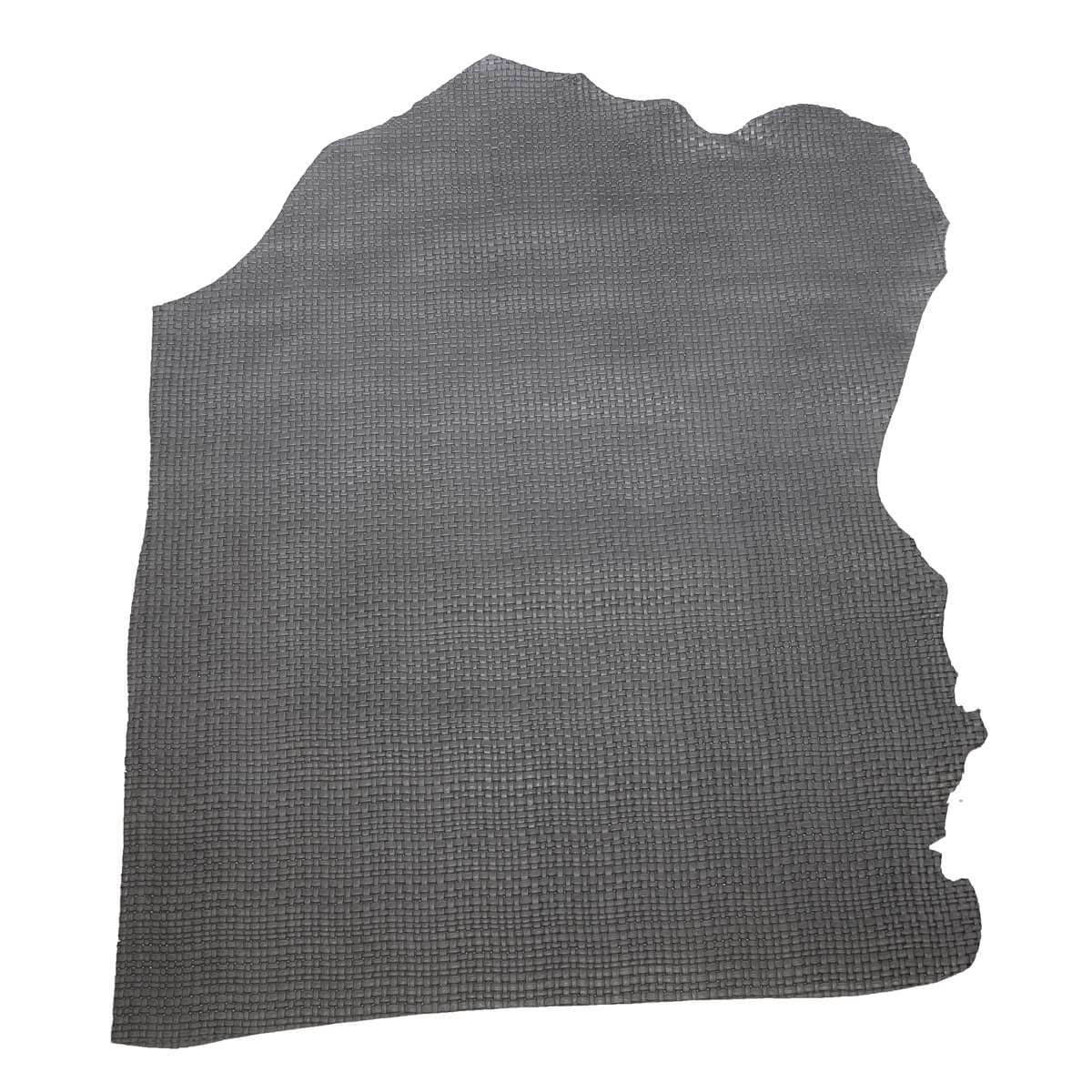 Peau de cuir de  veau effet tressé - GRIS J56 - Deco Cuir