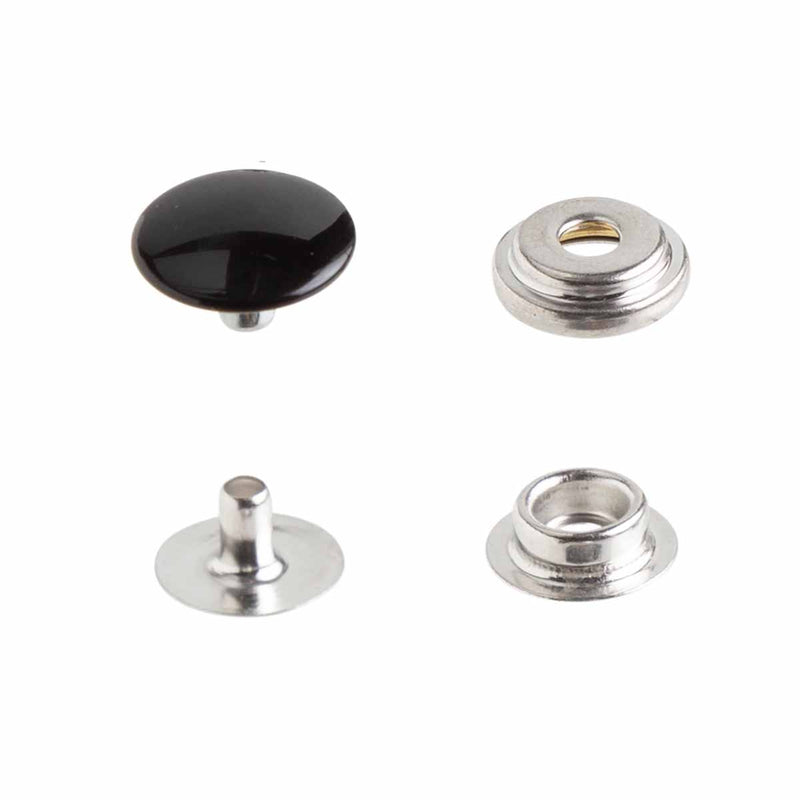 Boutons pression FORT - LINE 20 : 12.5mm - Tandy Leather - Noir brillant