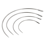 Lot de 4 aiguilles courbes Osborne pour coudre le cuir, mercerie, avec embouts adaptés pour travaux de maroquinerie.