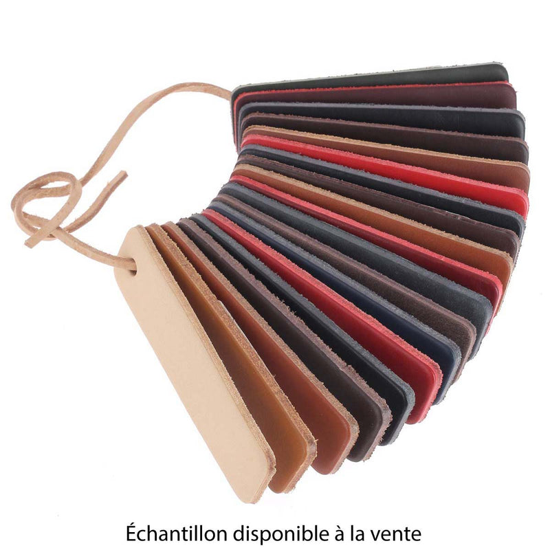 NOURRI FOULONNÉ vegetable-tanned collar leather strap - BRIGHT RED - Thickness 3.4mm