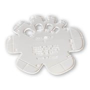 Gabarit pour bouts de ceinture ellipses en millimètres, outil Deco Cuir pour la fabrication de ceintures.
