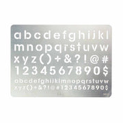 Plaque en acier pour pyrogravure sur cuir avec alphabet et chiffres, outil de dessin de la marque Ivan.