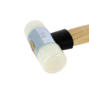 Maillet en nylon de 35 mm et manche en bois, outil robuste pour travaux de menuiserie ou bricolage.