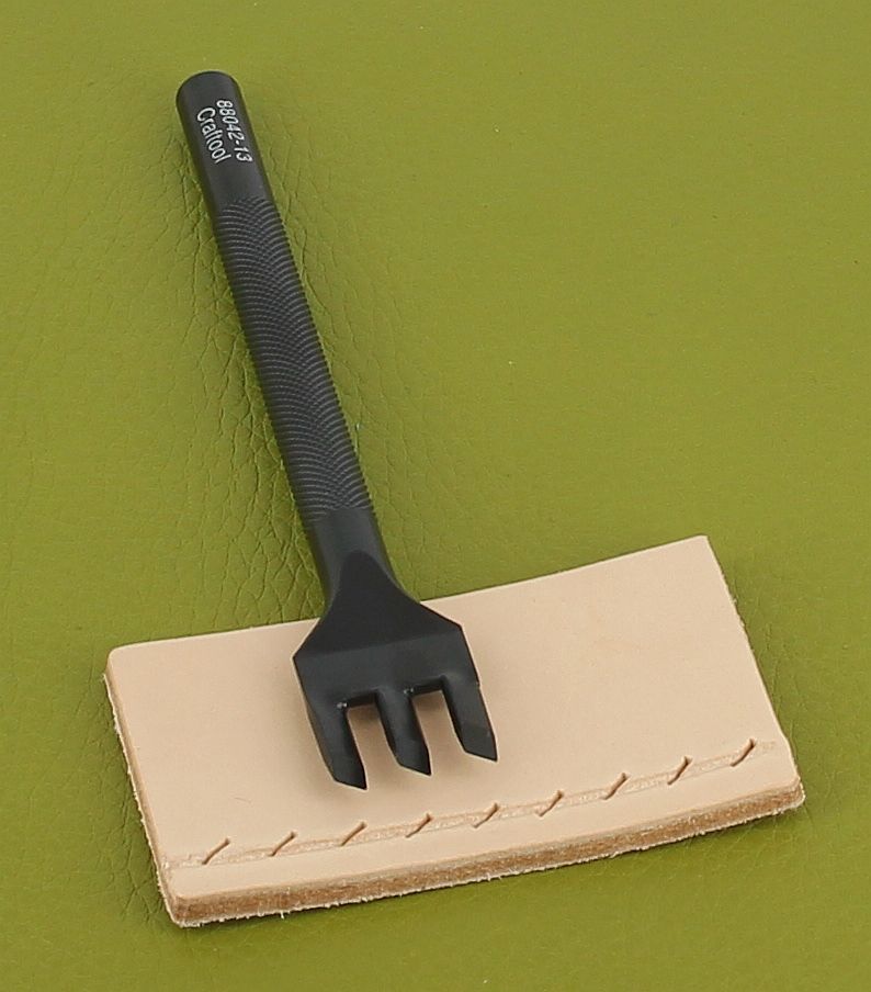 Punching claw for leather lacing - 3 points diagonally 4mm - 7 mm center distance