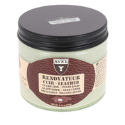 Crème rénovatrice incolore pour cuir lisse Avel, 275ml, entretien du cuir, texture onctueuse, bouteille avec pompe.