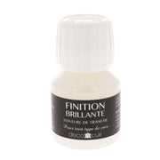 Finition brillante pour teinture de tranche en cuir, deco cuir, dans un flacon de 60 ml.