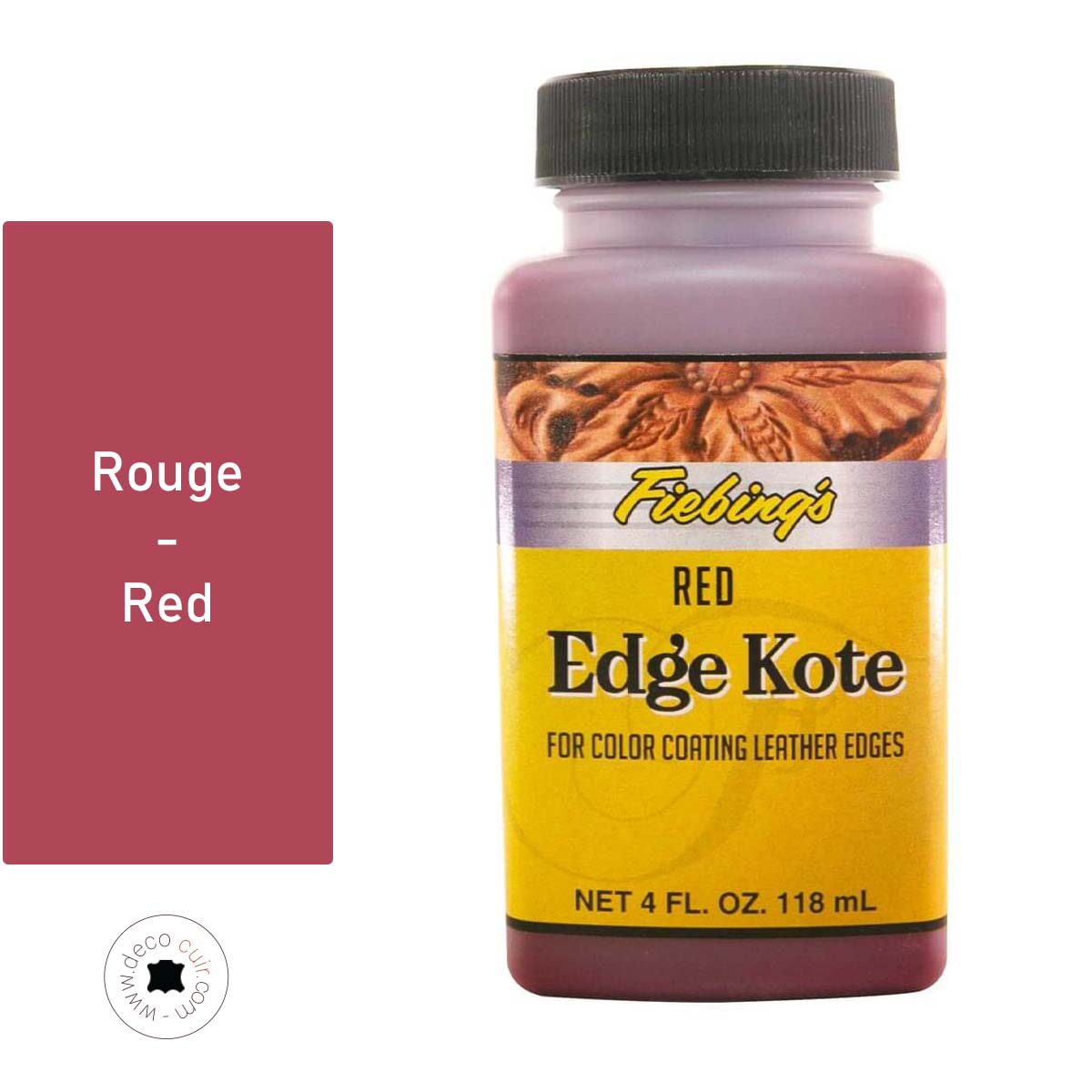 WA070-490-Finition-de-tranche-pour-cuir-Fiebing-s-edge-kote-118ml- ROUGE / RED