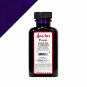 Teinture pour cuir velours Angelus Suede Dye 90ml, couleur violette, application sur cuir souple et velouté.