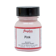 Peinture acrylique pour cuir Angelus 29,5 ml couleur rose pink, flacon standard, utilisée pour la customisation de cuir.