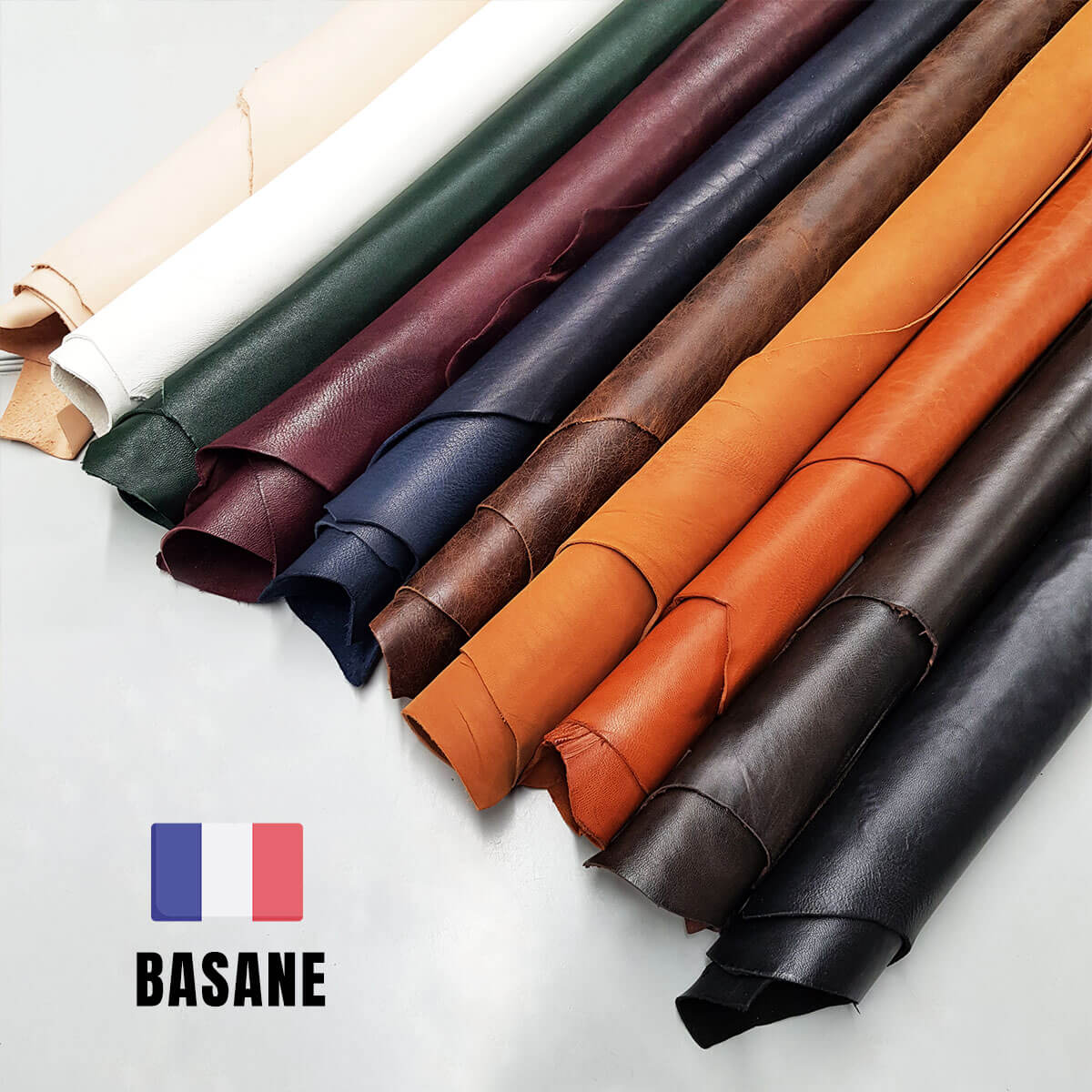 Basane Cuir de basane FRANCE - ANILINE - COGNAC BAF02 |Deco Cuir