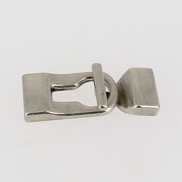 Jewel clasp - T key closure - Aged silver - 13 mm strap