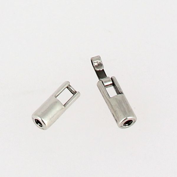 Fermoir bijou - Fermeture clip - Lacet rond - ARGENT VIEILLI - Deco Cuir