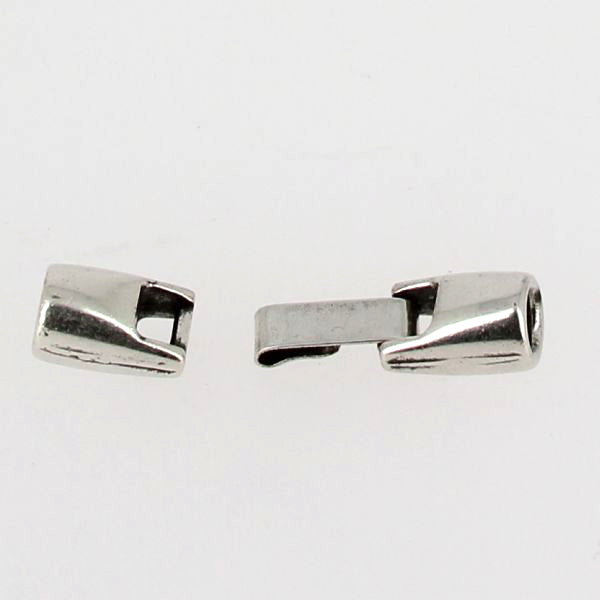 Fermoir bijou - Fermeture clip - Lacet rond - ARGENT VIEILLI - Deco Cuir