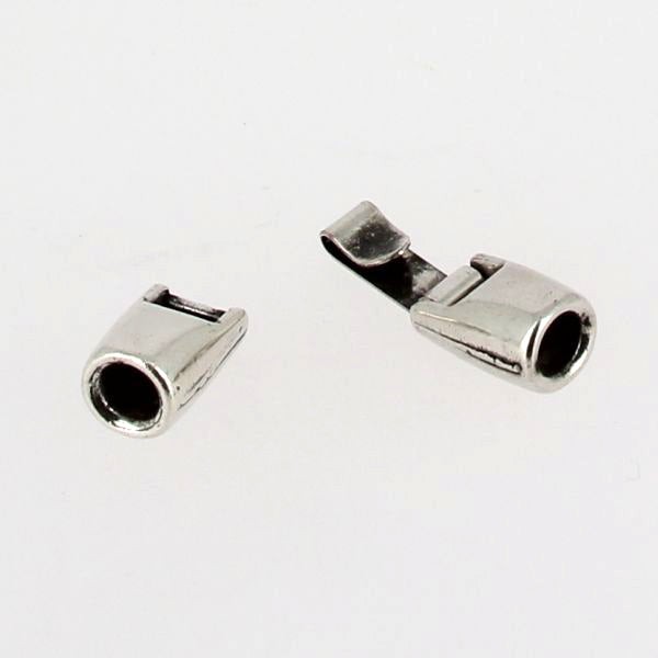 Fermoir bijou - Fermeture clip - Lacet rond - ARGENT VIEILLI - Deco Cuir