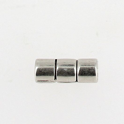 Jewel clasp - Magnetic cylinders - Aged silver - Round lace 5 mm