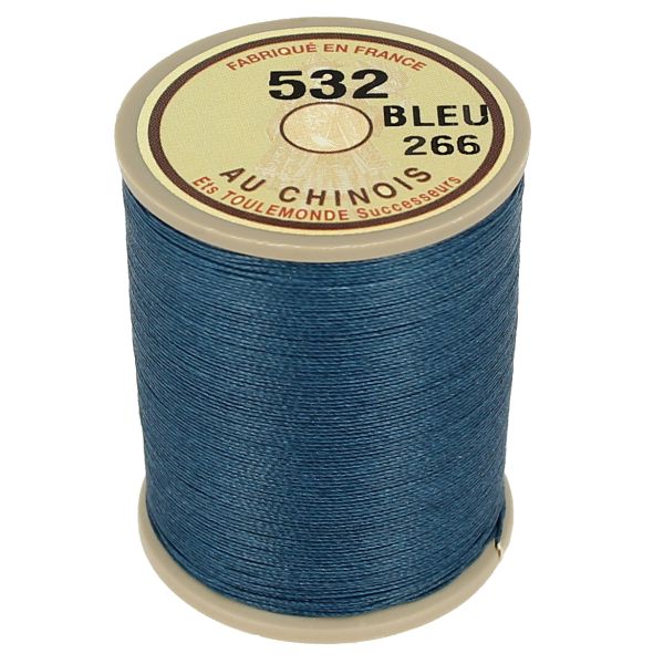 Bobine de 133m de fil de lin au chinois câblé glacé - 332 Bleu 266