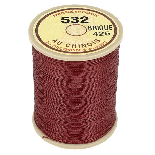 250m spool of waxed cable Chinese linen thread - 532 Brick 425 