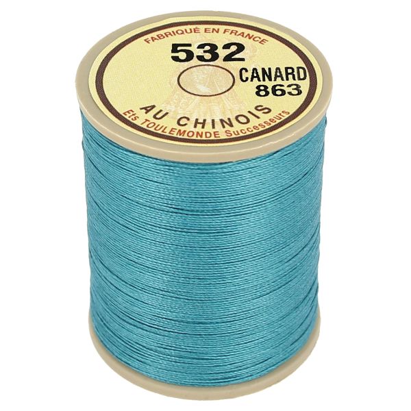 250m spool of waxed cable Chinese linen thread - 532 Duck blue 863 