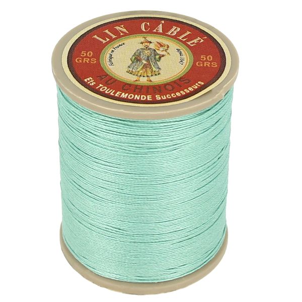 200m spool of glossy cabled Chinese linen thread - 432 Jade 448 