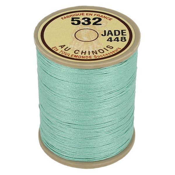 250m spool of waxed cable Chinese linen thread - 532 Jade 448 