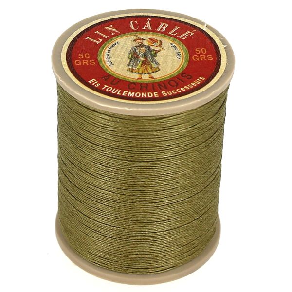 133m spool of waxed cable Chinese linen thread - 332 Mousse 643 