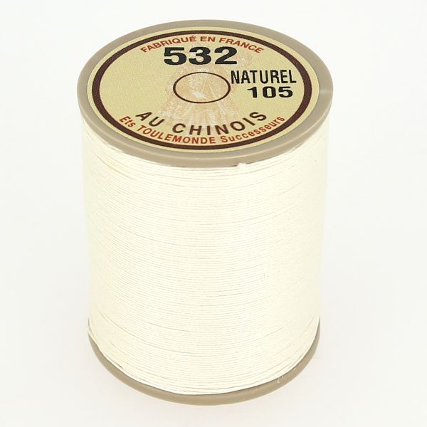 250m spool of waxed Chinese cable linen thread - 532 Natural 105 