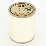 Bobine de 250m de fil de lin câblé glacé naturel de 532, fabriqué par Fil au Chinois, pour mercerie et couture.