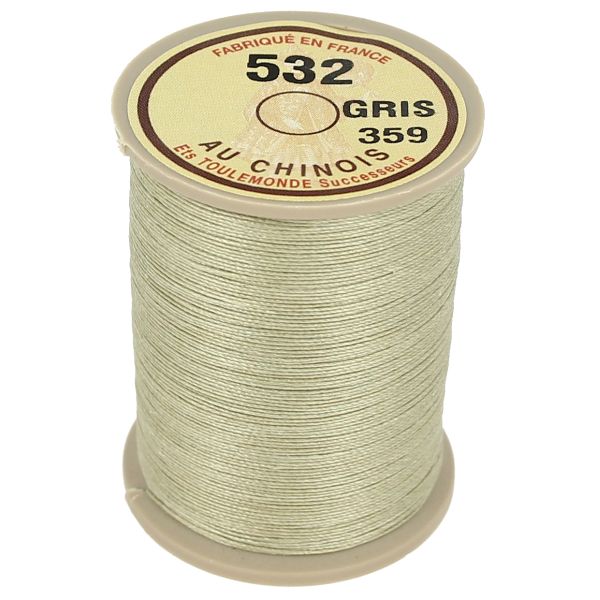 250m spool of waxed cable Chinese linen thread - 532 Gray 359 