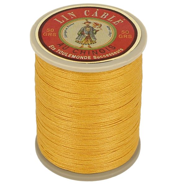 133m spool of waxed cable Chinese linen thread - 332 Yellow 508 