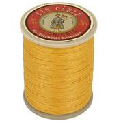 Fil au Chinois, bobine de 200m de fil de lin câblé glacé jaune 508, vue arrière, mercerie de qualité.