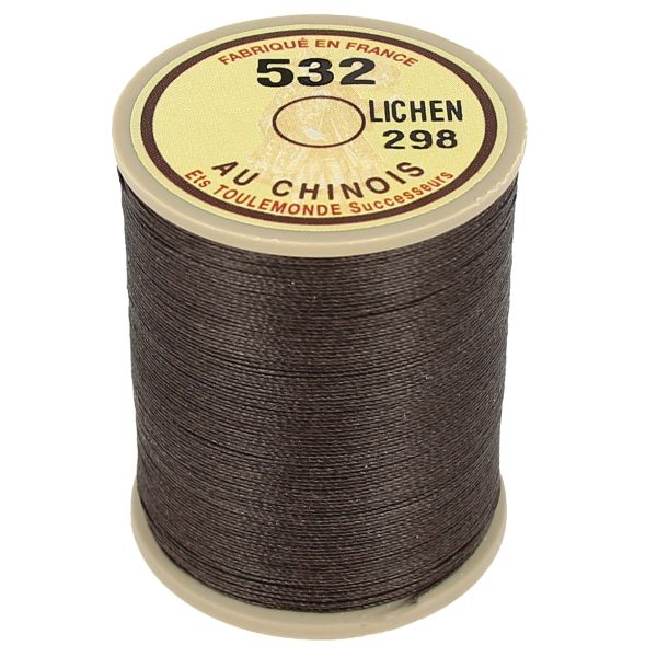 250m spool of waxed cable Chinese linen thread - 532 Lichen 298 