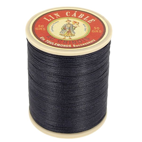 285m spool of glossy cabled Chinese linen thread - 632 Navy Blue 812 